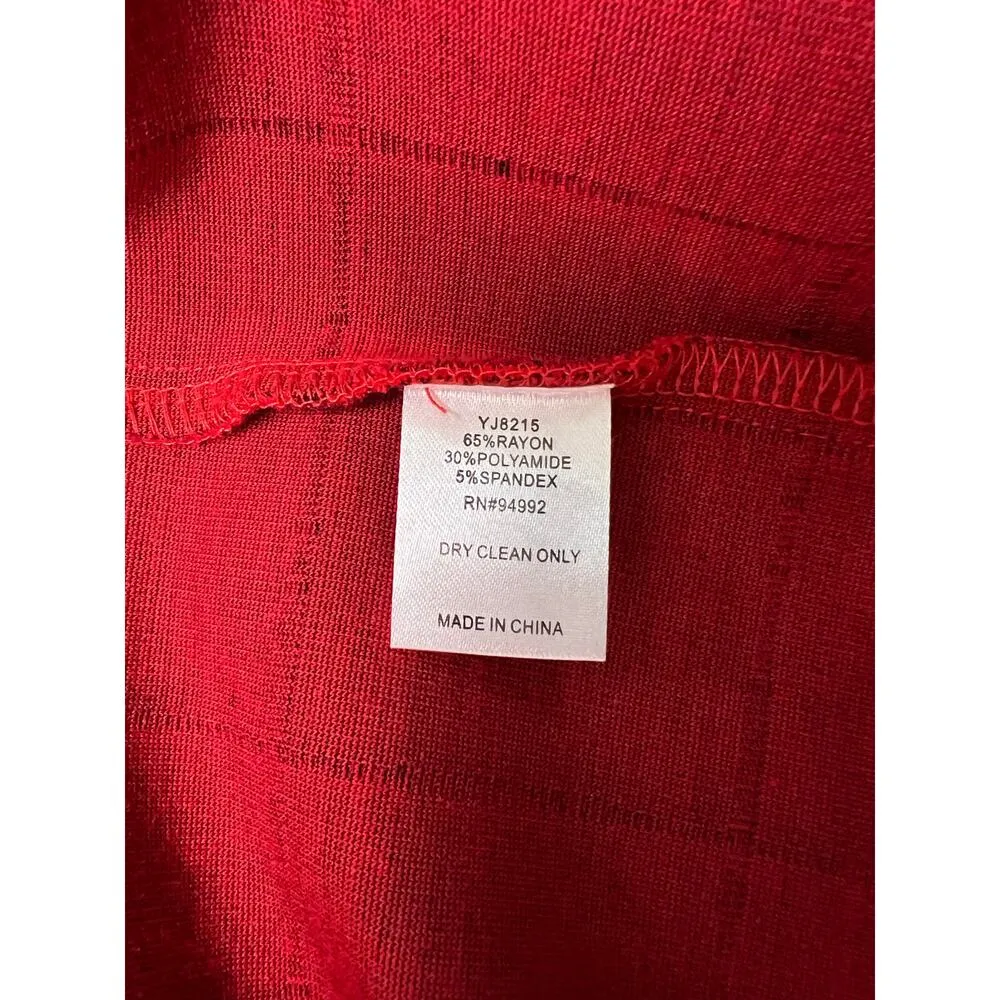 Patrizia Luca Of Milano Rayon Blend Knit Sweater Blazer Size Small. Red/Black. Red - Image 5