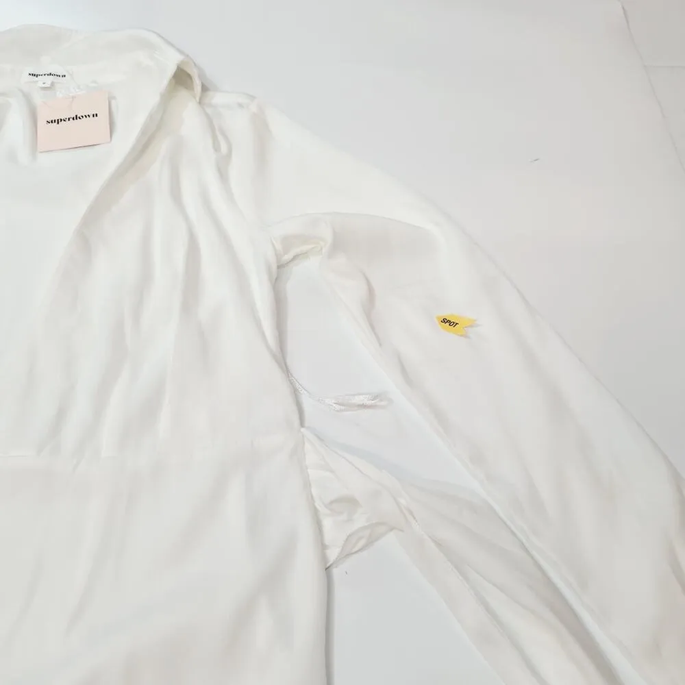 Superdown Sophie Draped Mini Dress in White Small - Image 16