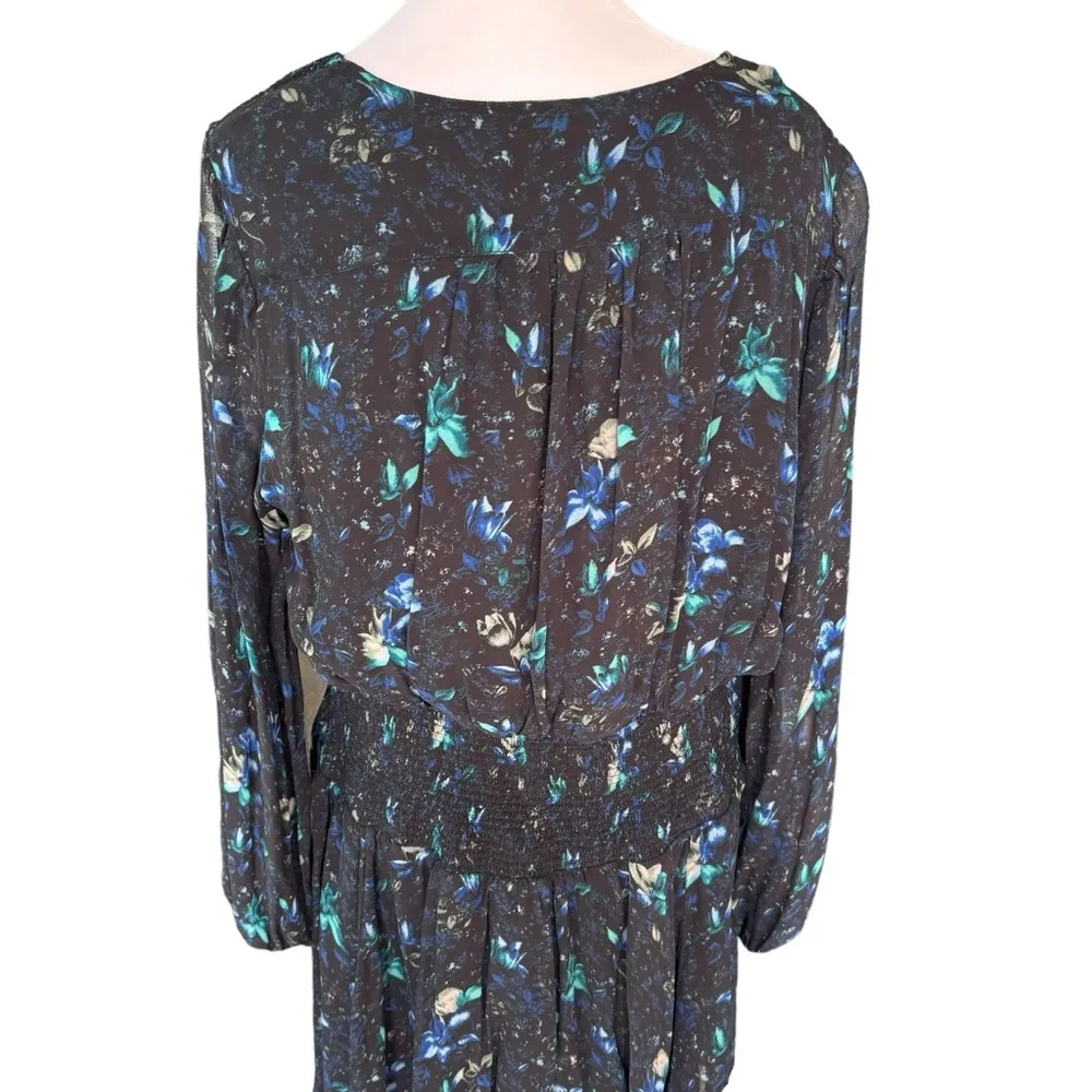 Anthropologie - Ruched Floral Long Sleeve Mini Dress Sz XL - Image 8