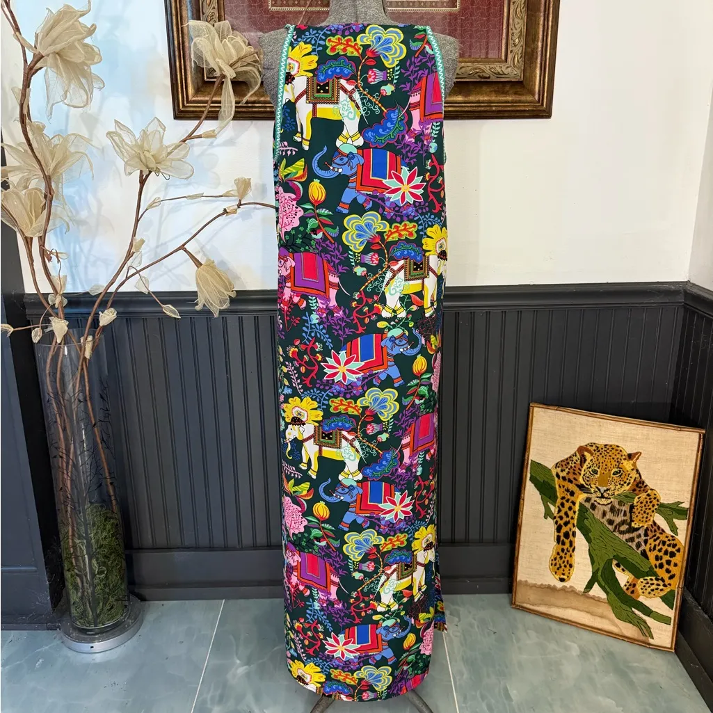 America & Beyond Majestic Nights Vibrant Multicolor Maxi Dress ~ Size Large 💛🍄 Black - Image 4