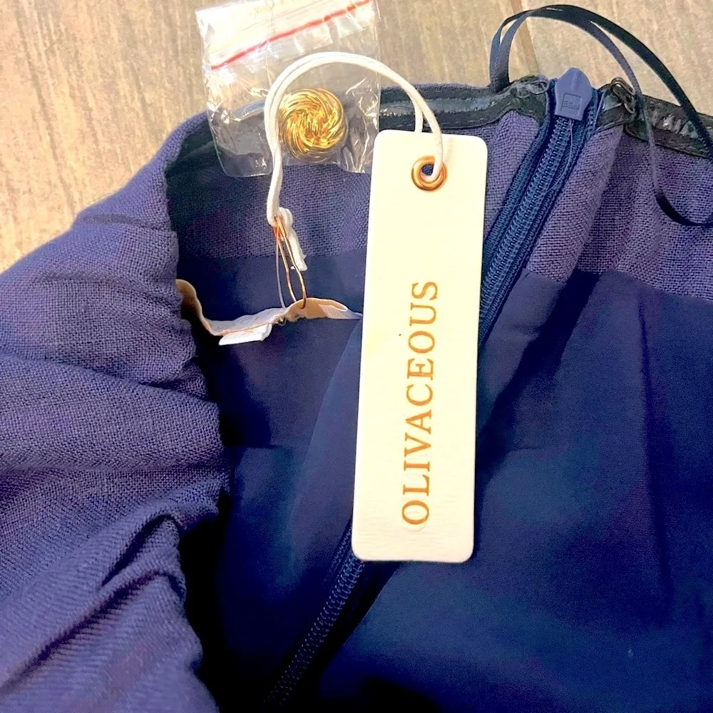 Denim tube top with gold buttons Blue - Image 3