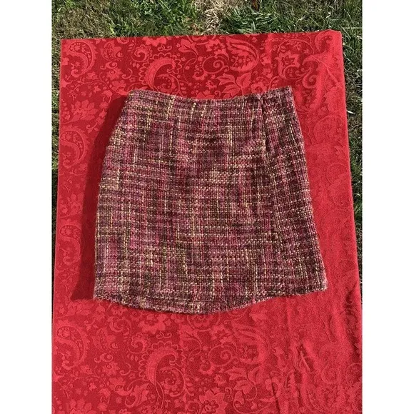 Studio C Women Casual Skirt 12 Pink Purple Acrylic‎ Woven Vintage Preowned - Image 2
