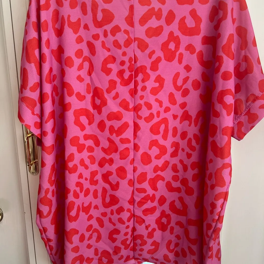 Pink and Red Leopard Print Top - Image 4