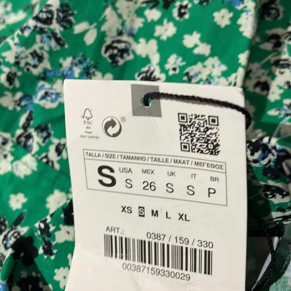 NWT Zara ZIPPERED PRINTED JUMPSUIT Green Bloggers Fav Small - Image 8