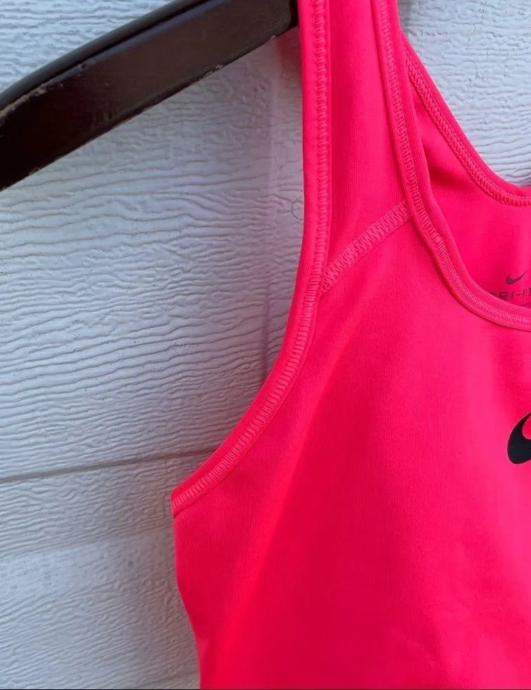 Nike Women’s Sports Bra Dri Fit Racerback Highlighter Pink Orange Medium - Image 6