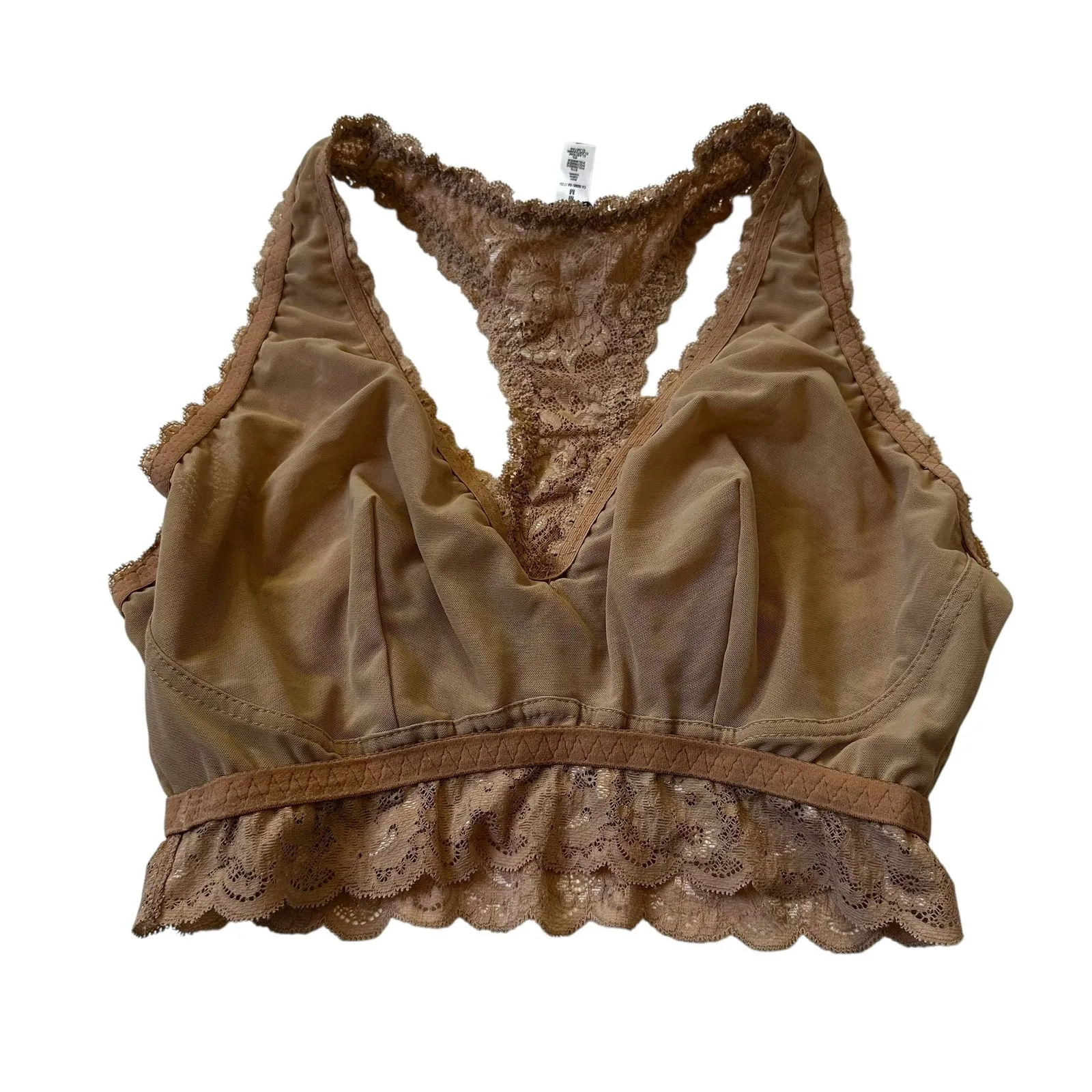 Cosabella Beige Wireless Lace Bralette Women's Size Medium | 10-21 - Image 2