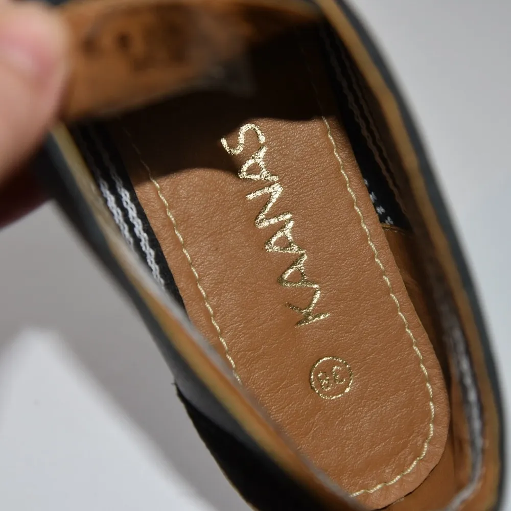 New KAANAS Kampala Pointy Booties, Black, Size 8/38 leather - Image 10