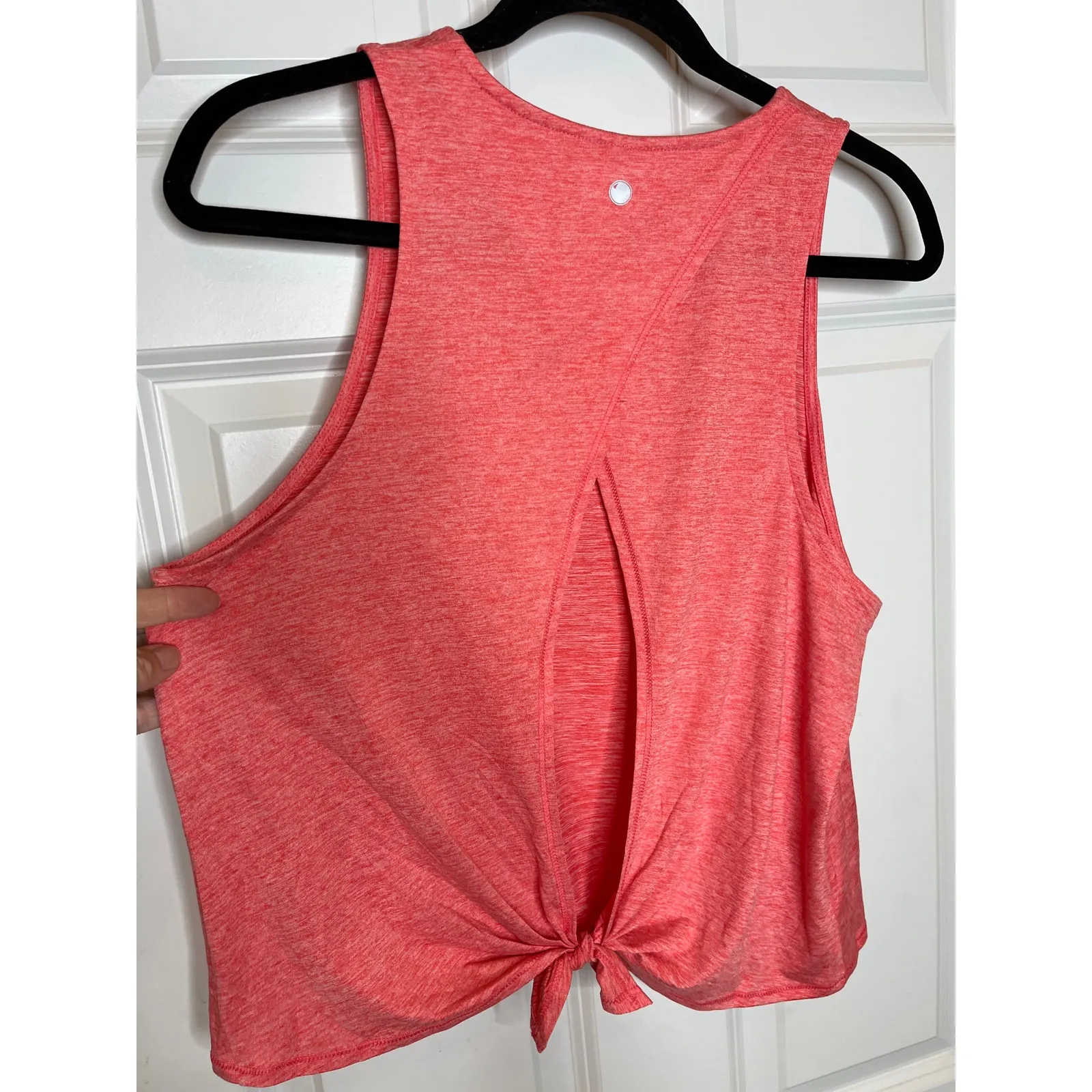 Yogalicious Pink Sleeveless Tank Top Split Back Tie Option Large‎ - Image 2