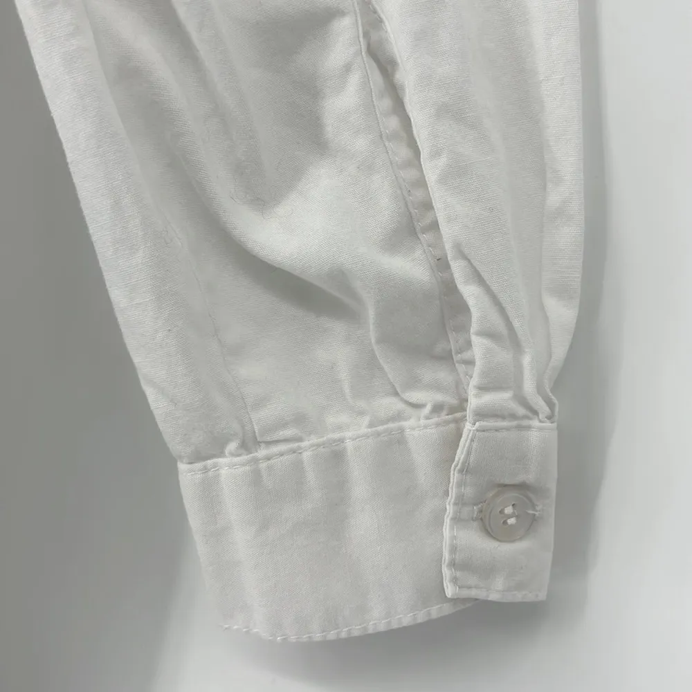 ASOS Design Cotton Mini Shirt Dress White Size 2 - Image 6