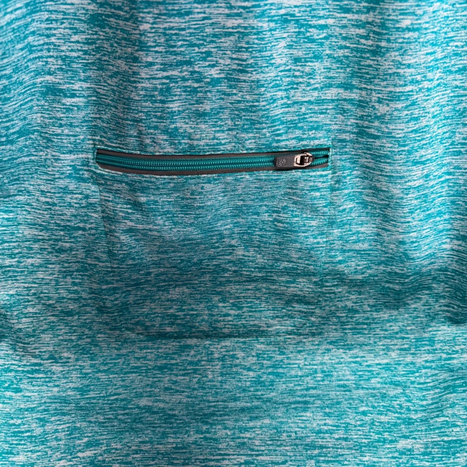 Tangerine Activewear Teal Heather Pullover 1/4 Zip Long Sleeve Thumbhole Shirt M - Image 6