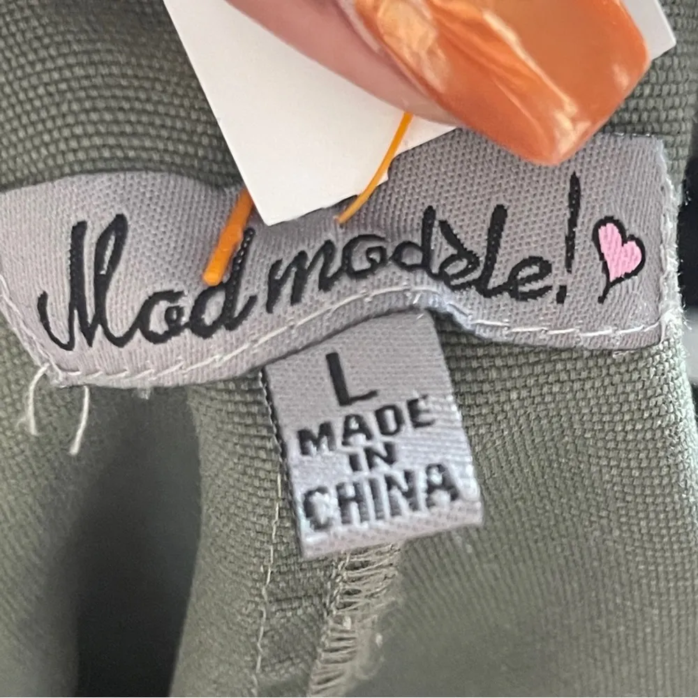 MOD MODELE | Green Sleeveless Studded Utility Jacket Sz L Size L - Image 44