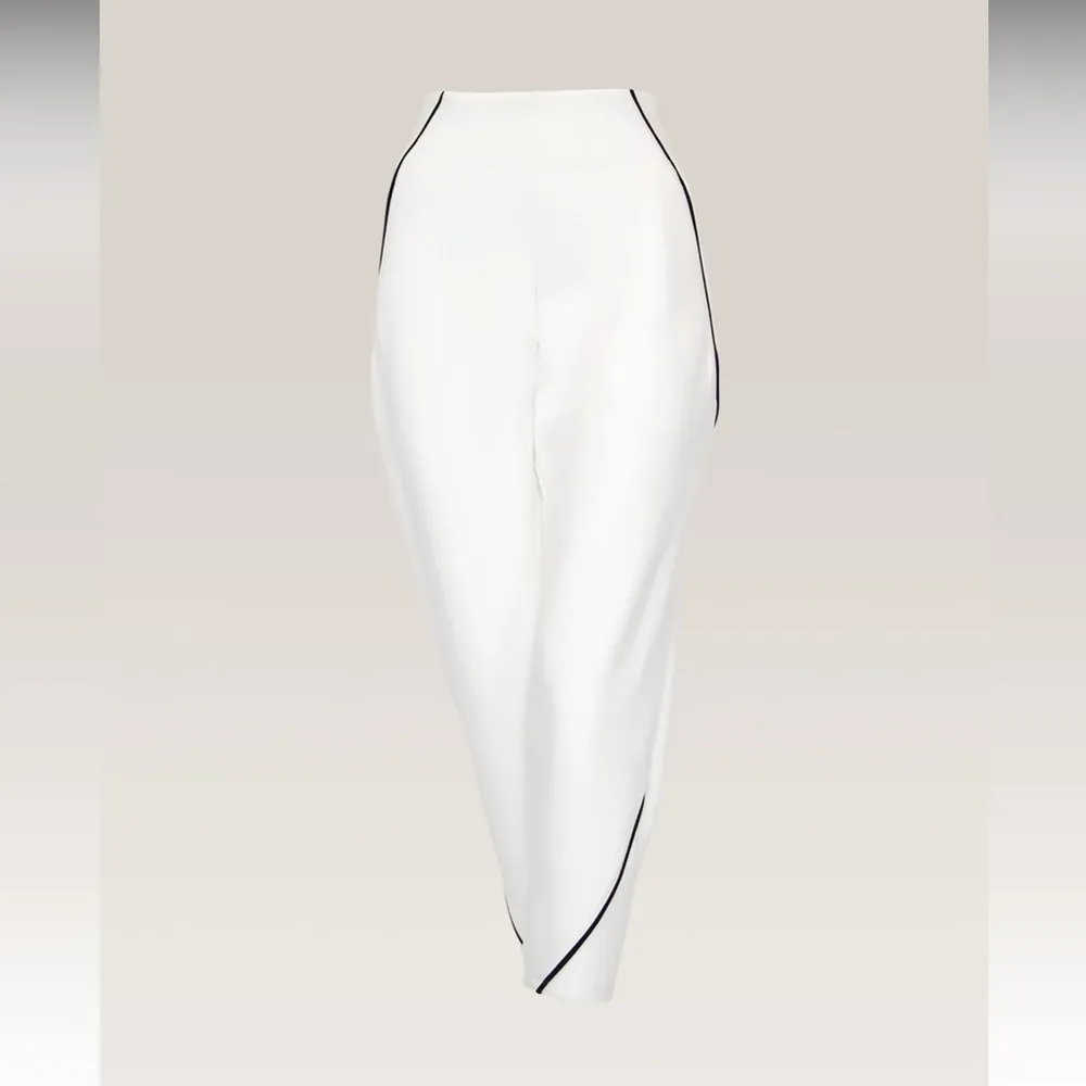 NWT Michi Crescent Pants Ivory White & Black Comfy Athleisure Lounge Barrel Leg - Image 7