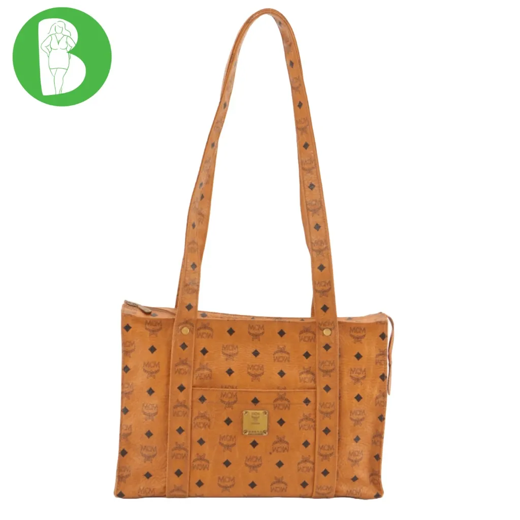 VINTAGE MCM HERITAGE TOTE BAG IN COGNAC VISETOS CANVAS R8909 - Image 2