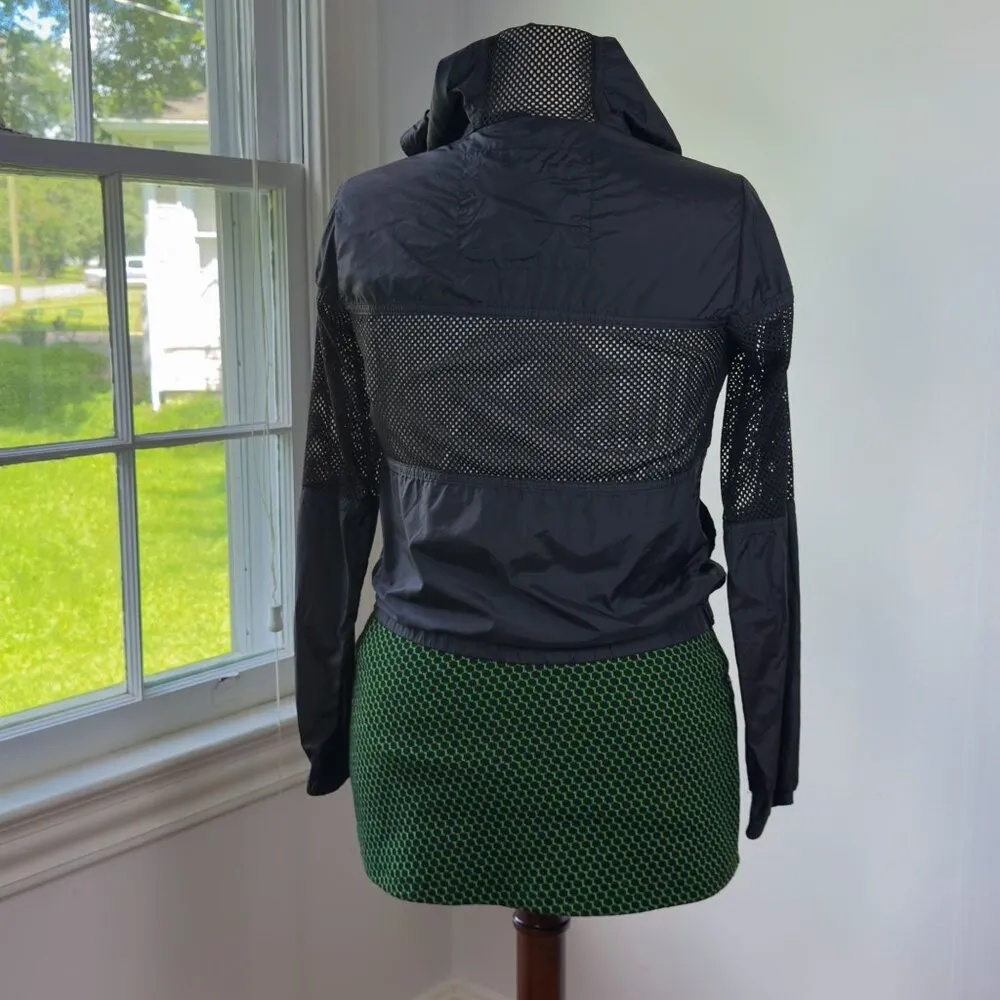 Garage Mesh Black Bomber Jacket Hooded Size Small Industrial Goth Rave - Image 5