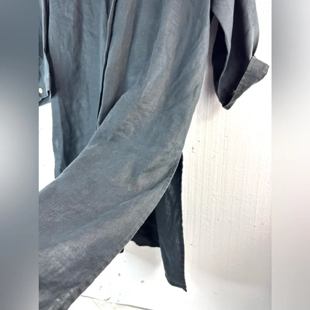 Edward Black Irish Linen M Women's Linen Tunic Top Size M - Image 6