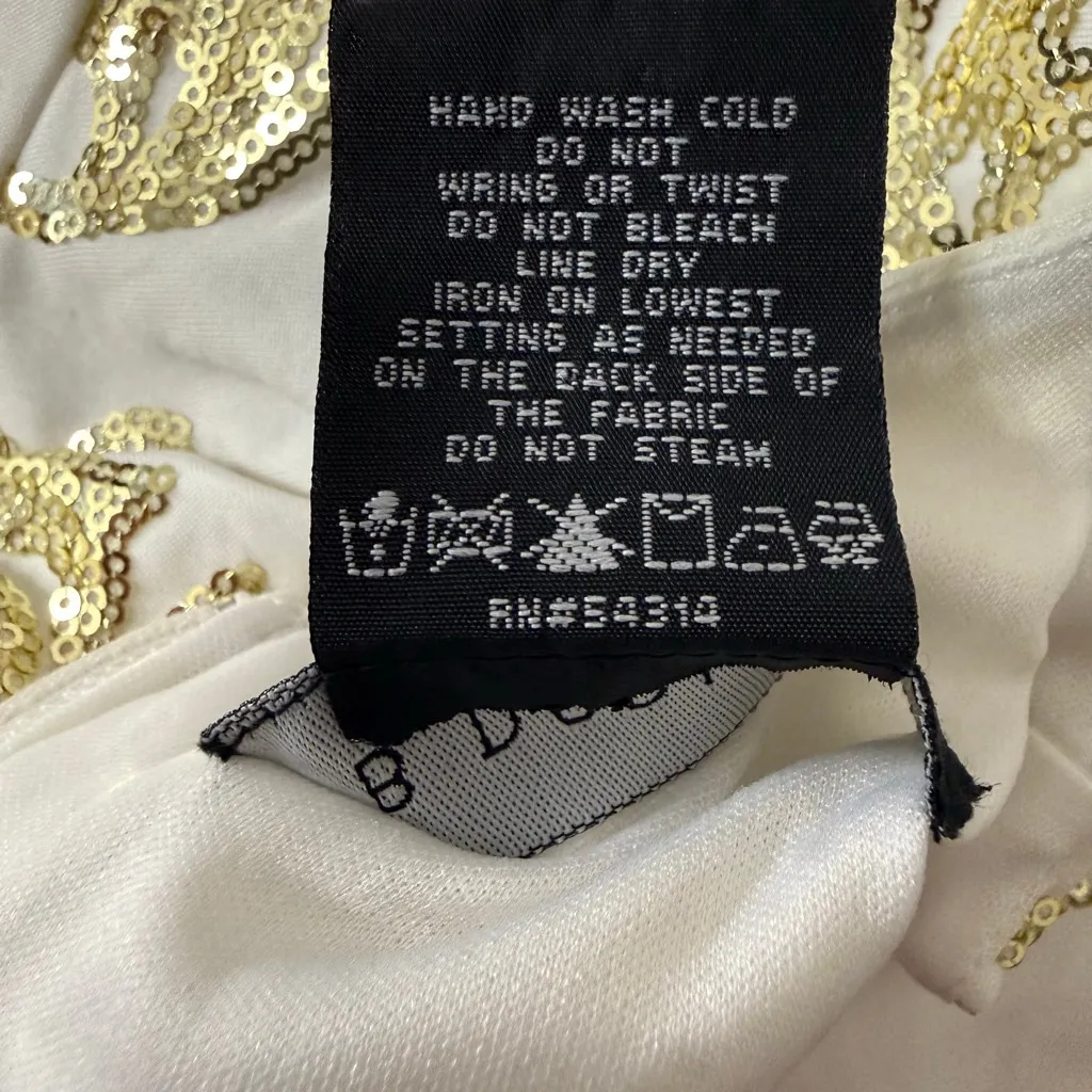 B Darlin White Sequin Dress Size 9/10 Long Sleeve Cocktail - Image 9