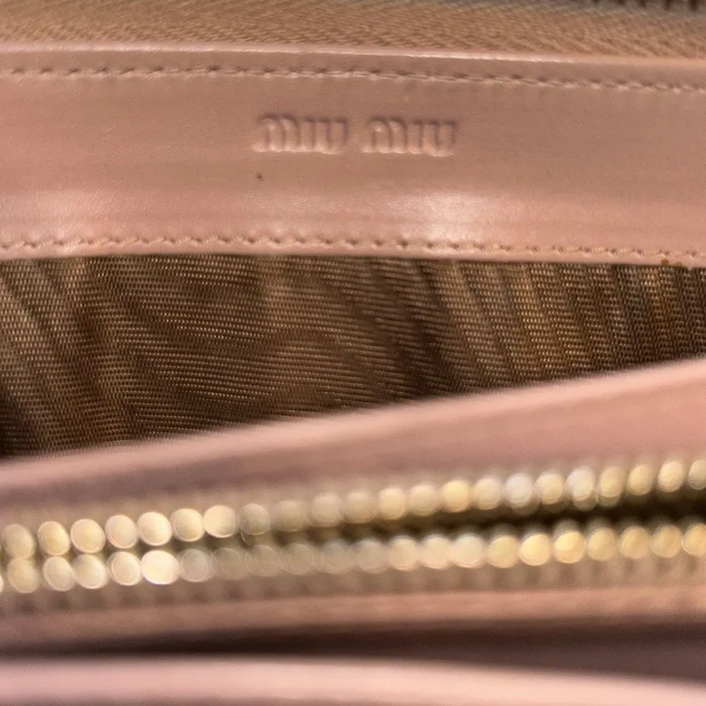 Authentic Miu Miu Leather Tan Zippy Wallet - Image 5