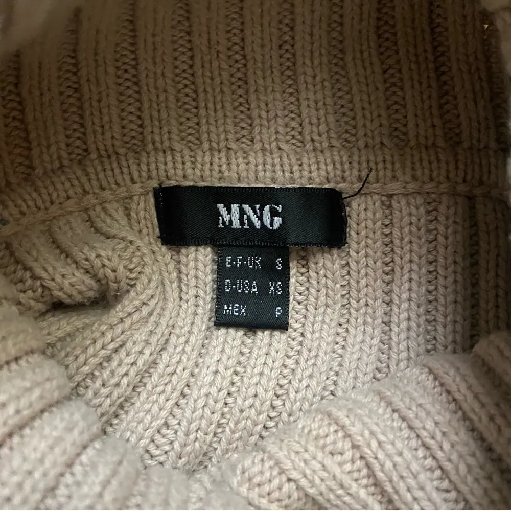 Vintage  Oatmeal Taupe Ribbed Turtleneck Sweater - XS - Image 3