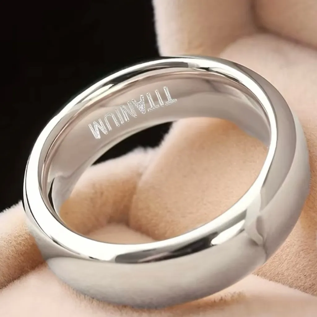 Women’s Luxury Titanium Steel Silver Shiny Finish 6mm Band Size 8 - Image 6