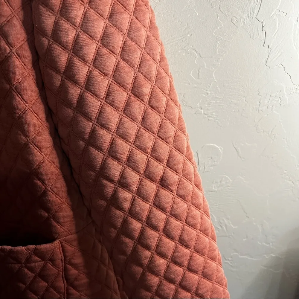 Salmon Quilted Front Knit Jacket - Image 4