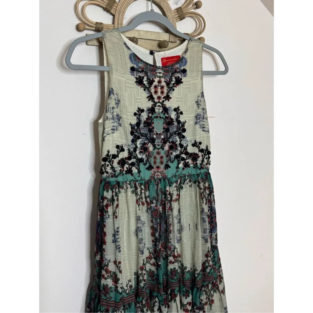 Anthropologie Bhanuni by Jyoti Madera Maxi Dress Harbor Gray and Teal 0 - Image 3