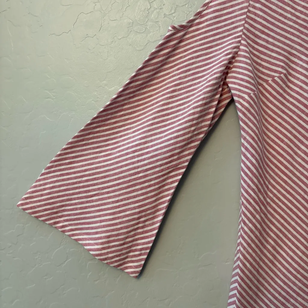 Soft Surroundings red white striped cold shoulder landfall tunic top large NEW - Image 9