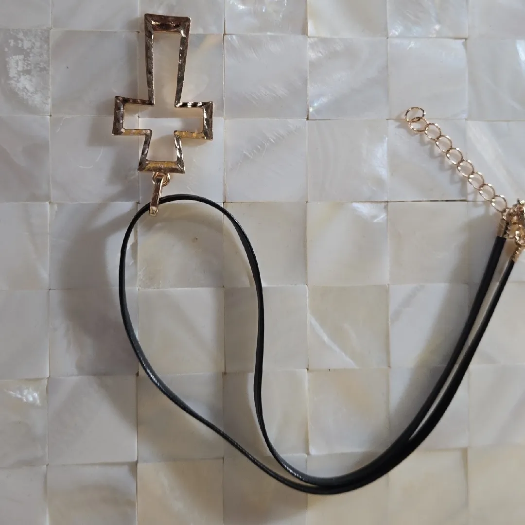 Gold Cross Pendant Necklace - Image 2