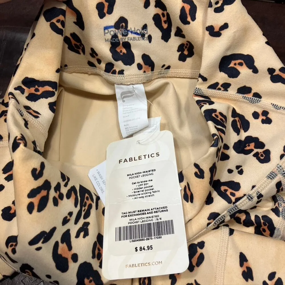 Fabletics Pump Two Piece Set Desert Leopard Womens Small New Active Athleisure - Image 8