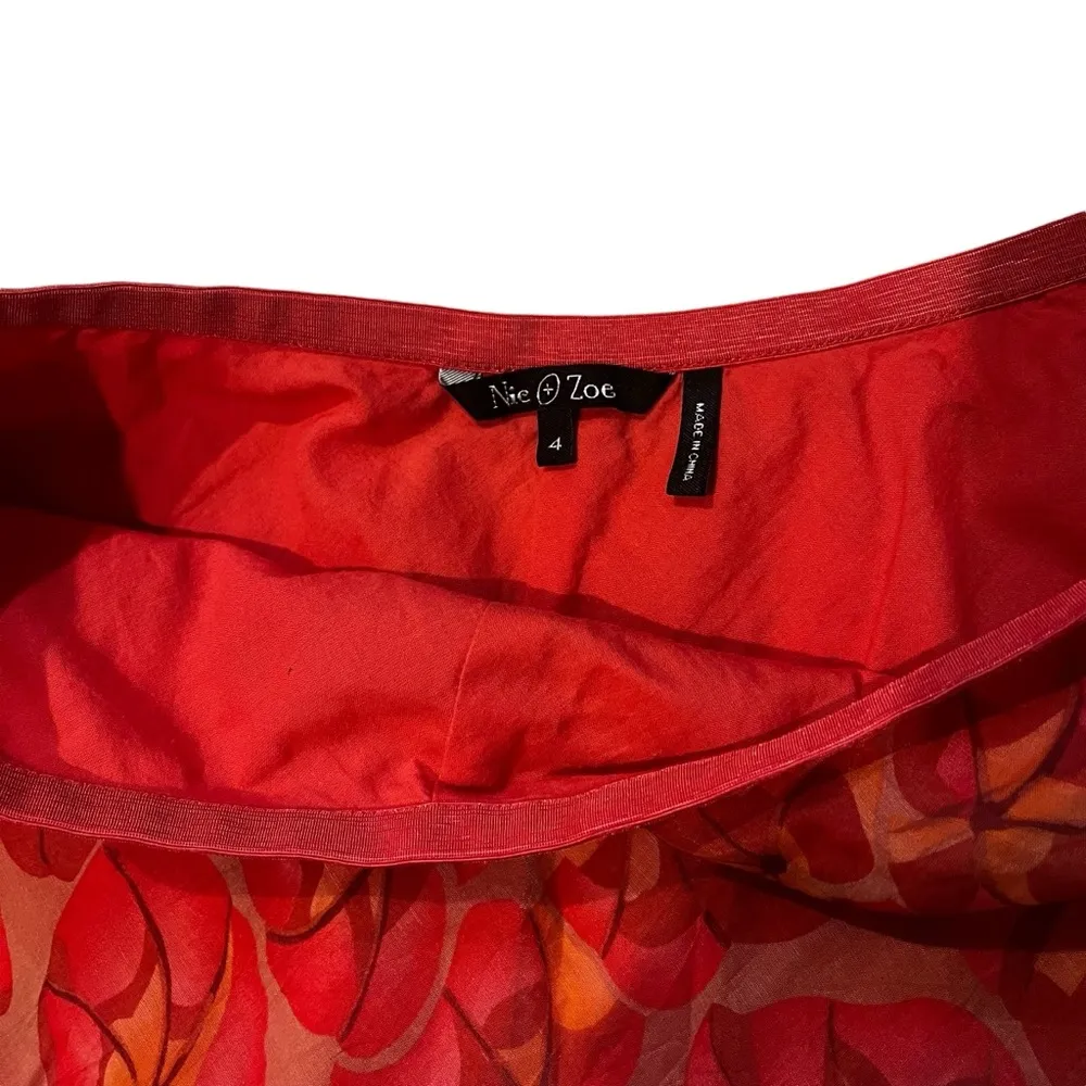 Nic+Zoe Orange/Brown Floral Overlay Maxi Skirt, Sz 4 - Image 14