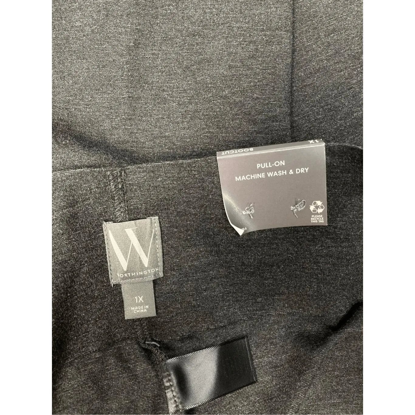 Worthington Flare-Leg Bootcut‎ Pants Heather Gray 1X - Image 5