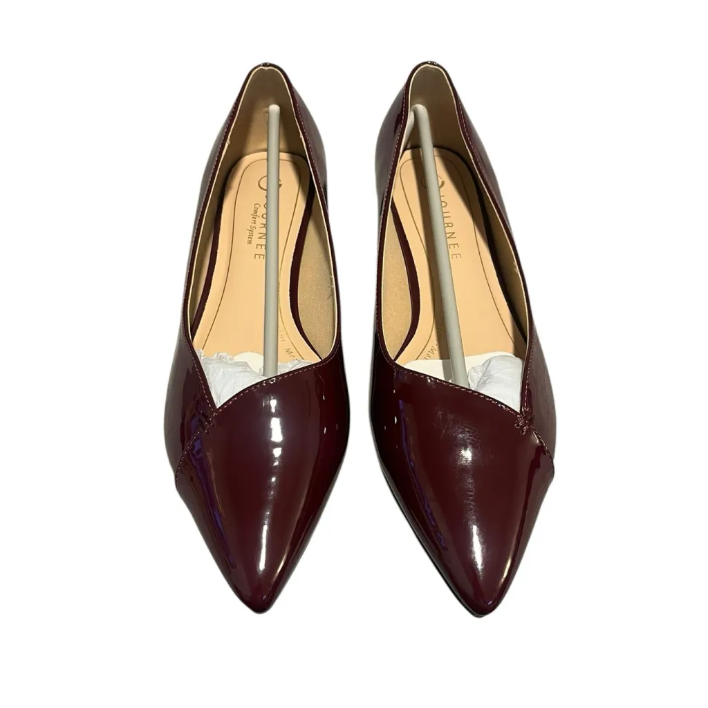 Journee Flats Women's Wide Size 8 Carmin Pointy Toe Burgundy 1 in. Block Heel - Image 5