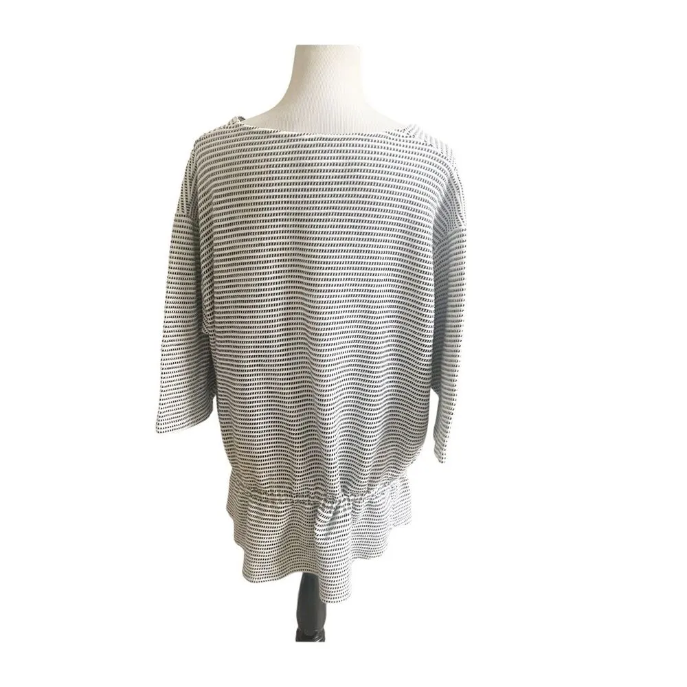 Victorias Secret Heavyweight Cotton Beach Cover Tunic White Navy Striped… - Image 3