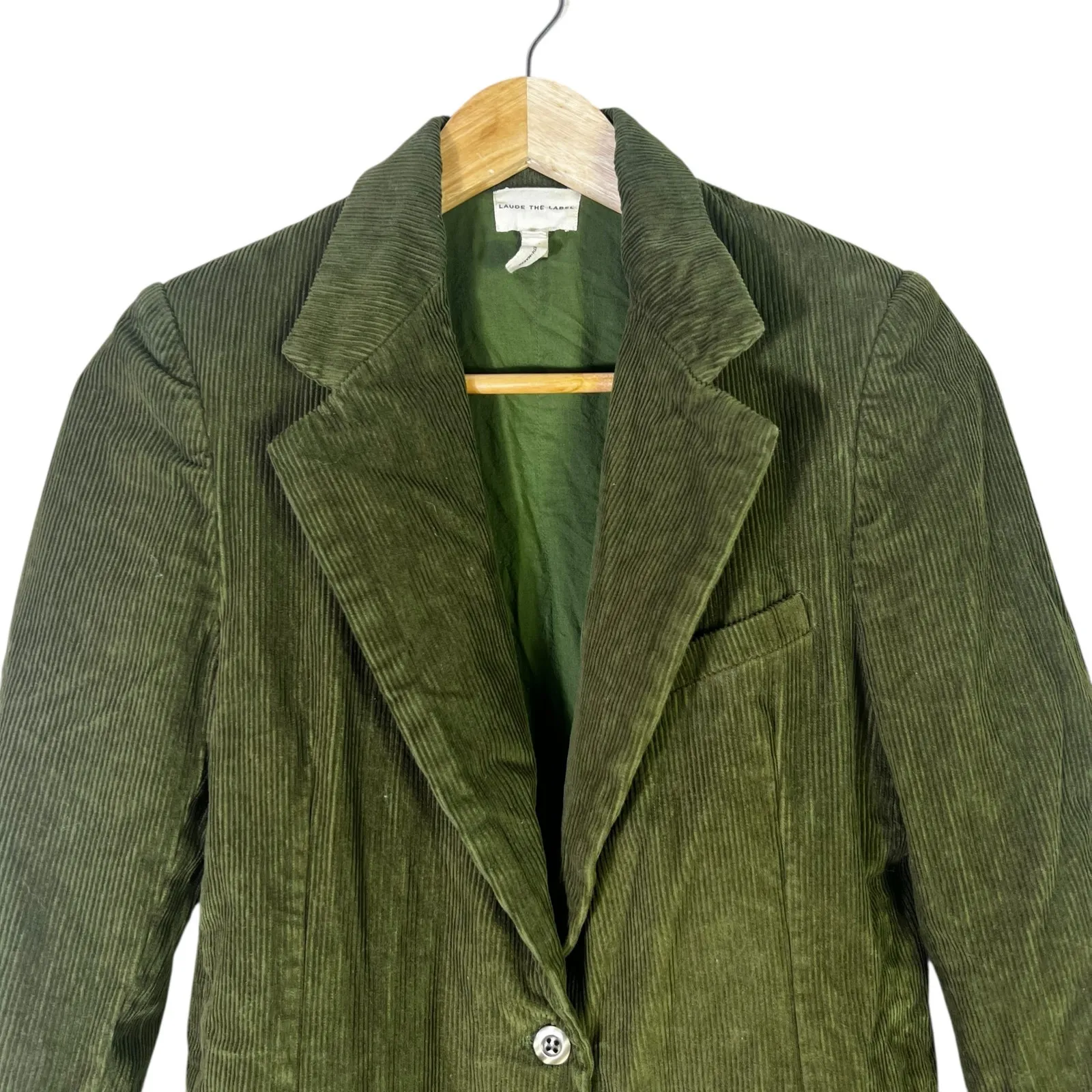 Laude The Label Birkin Blazer Womens XS Green 100% Cotton Corduroy Heritage - Image 4