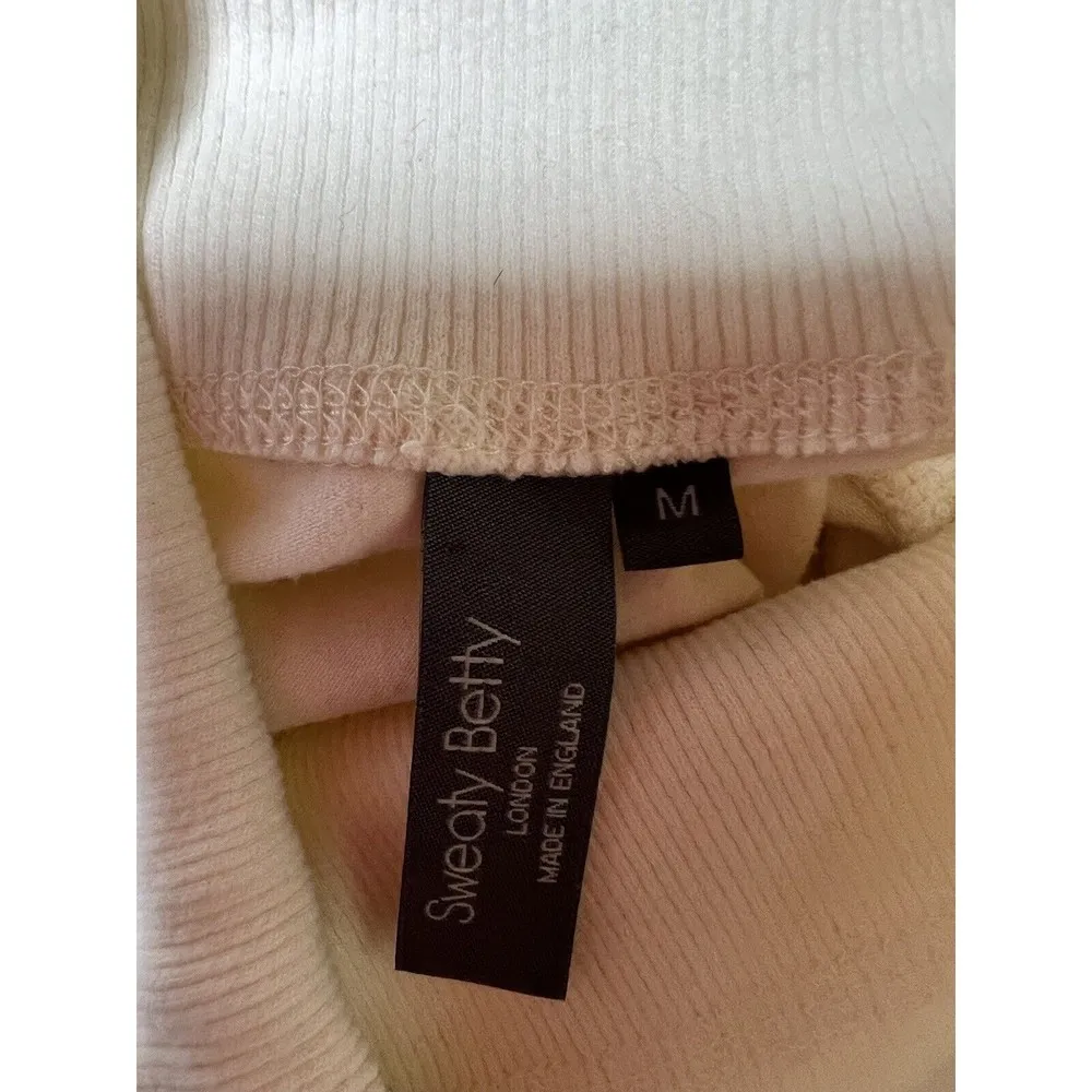 Sweaty Betty Funnel Neck Harmonise Luxe Sweatshirt Cream Women’s Size Medium - Image 8