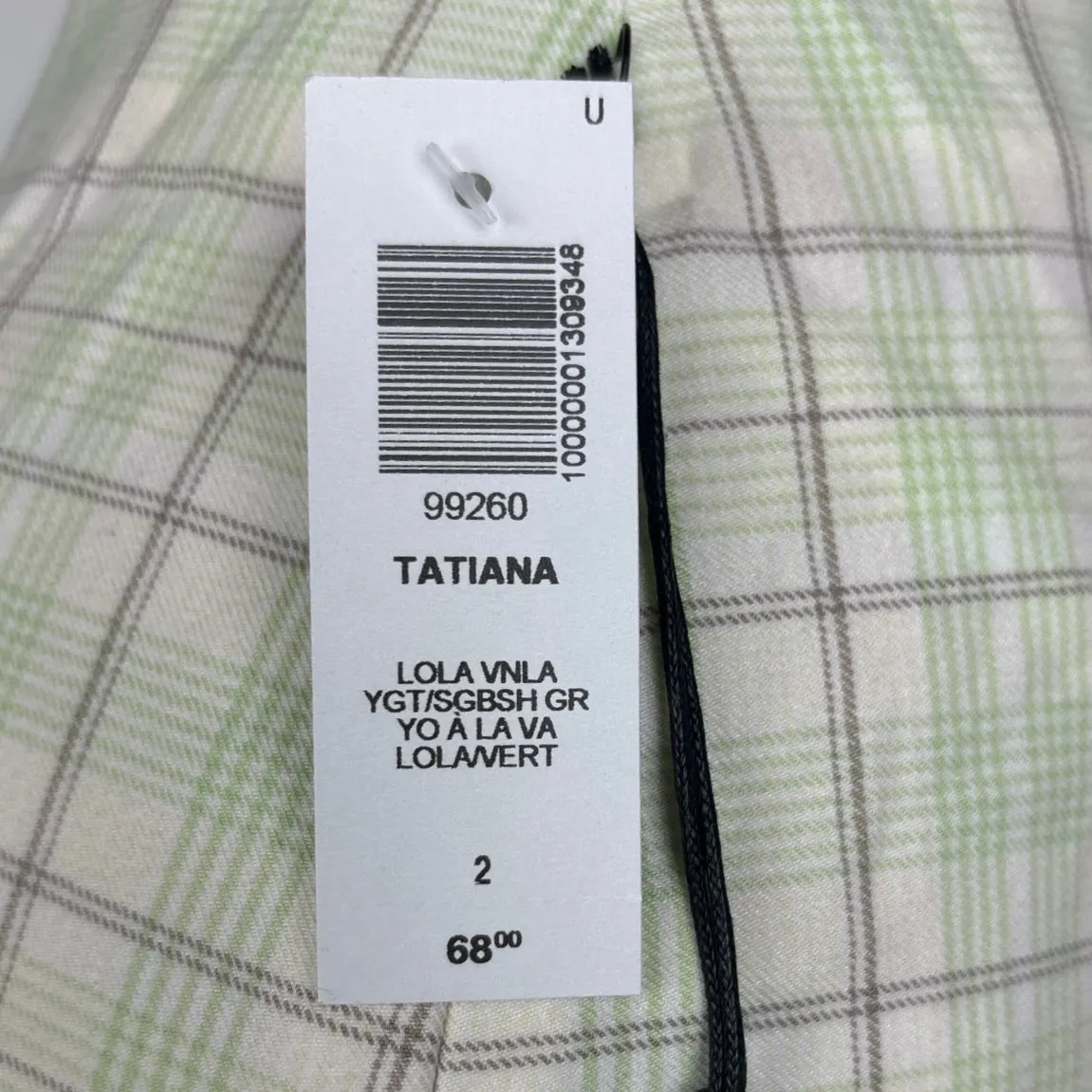 NEW Aritzia Sunday Best Tatiana Lola Green Plaid Slit Straight Mini Skirt Size 2 - Image 7