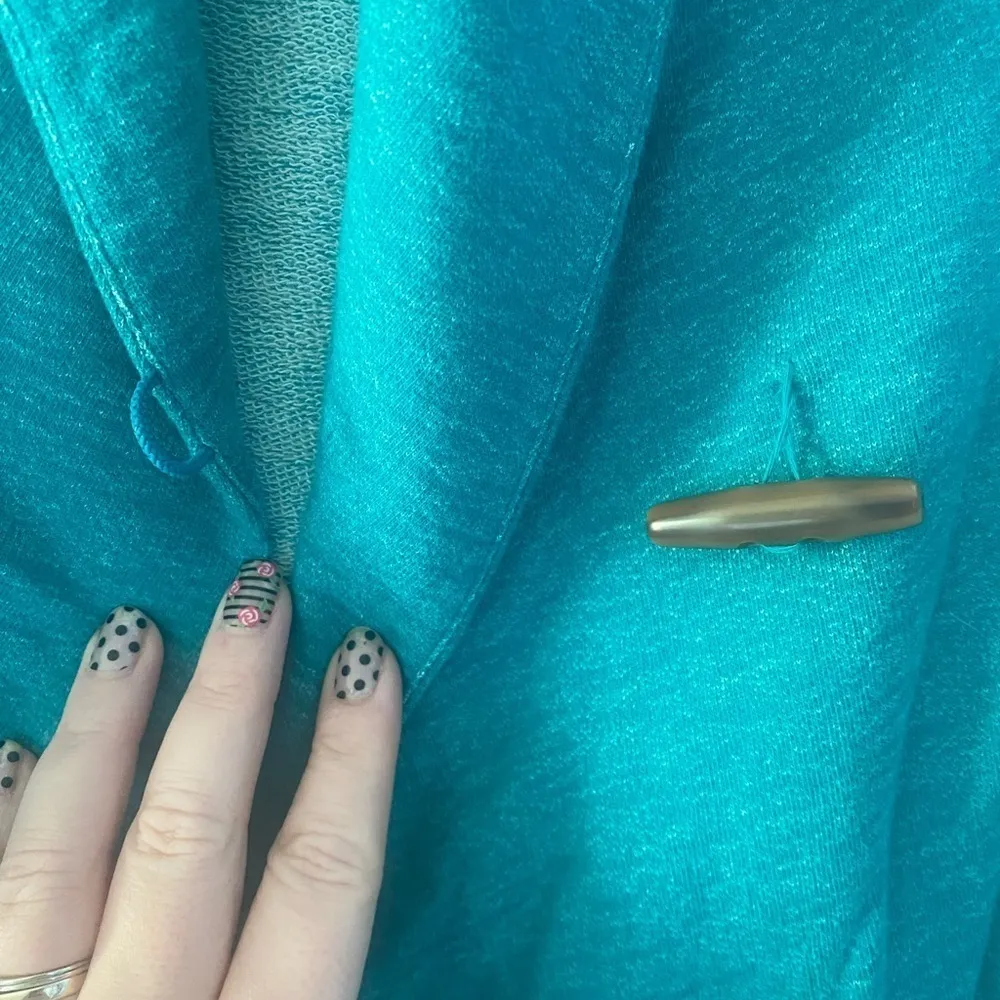 The North Face Fallsgrove Wrap Sweater Toggle Cardigan S Heathered Green Cotton - Image 4