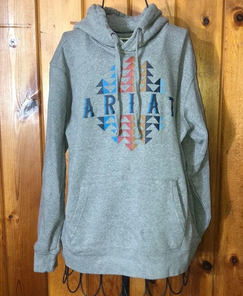 Ariat REAL Beartooth Hoodie Aztec western soft sweatshirt size medium country​ - Image 8