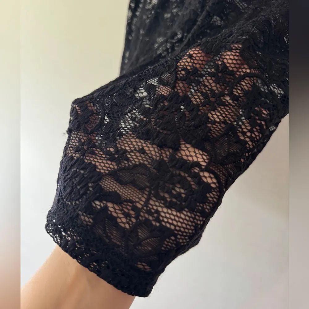 Torrid Black Lace Sheer Crewneck Tee - Image 5