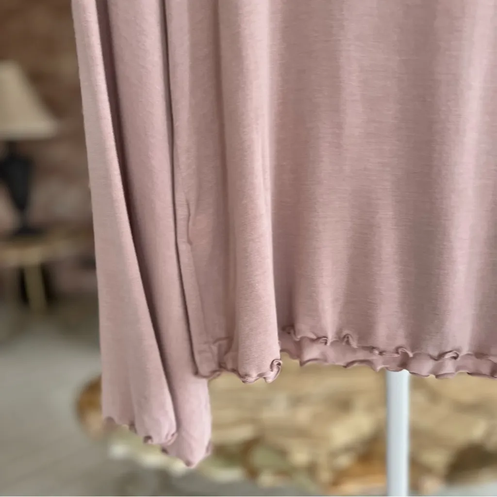 BP Top Mauve Ruched Mock Neck Bell Sleeve Knit Top XS Casual Party Work Everyday - Image 7