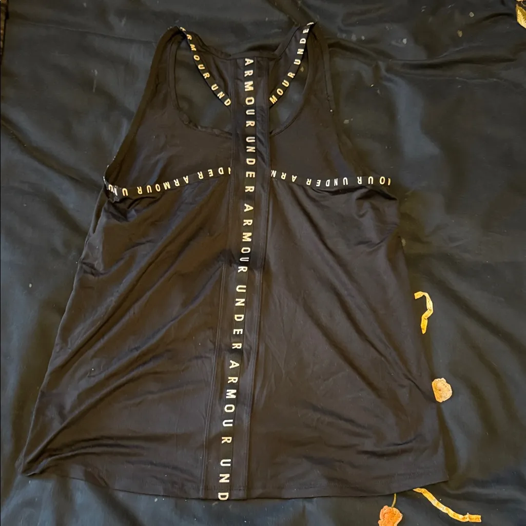 Under Armour Women's Black Tank Top with Logo Detail - Image 2