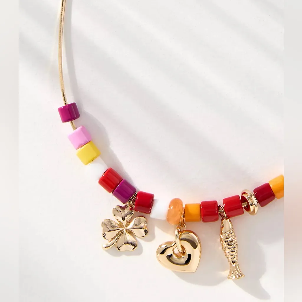 Anthropologie Beaded Charm Necklace - Image 2