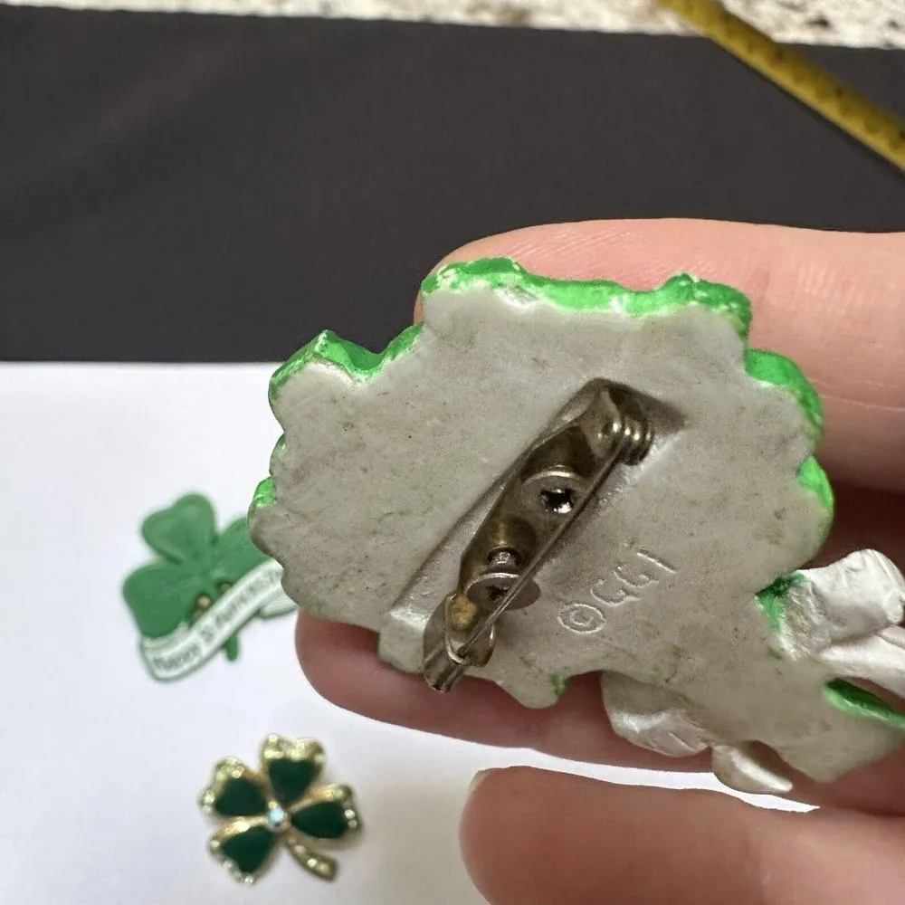 Lot Of 4 Green Clover Brooch / Lapel Pins St Patrick’s Day - Image 9