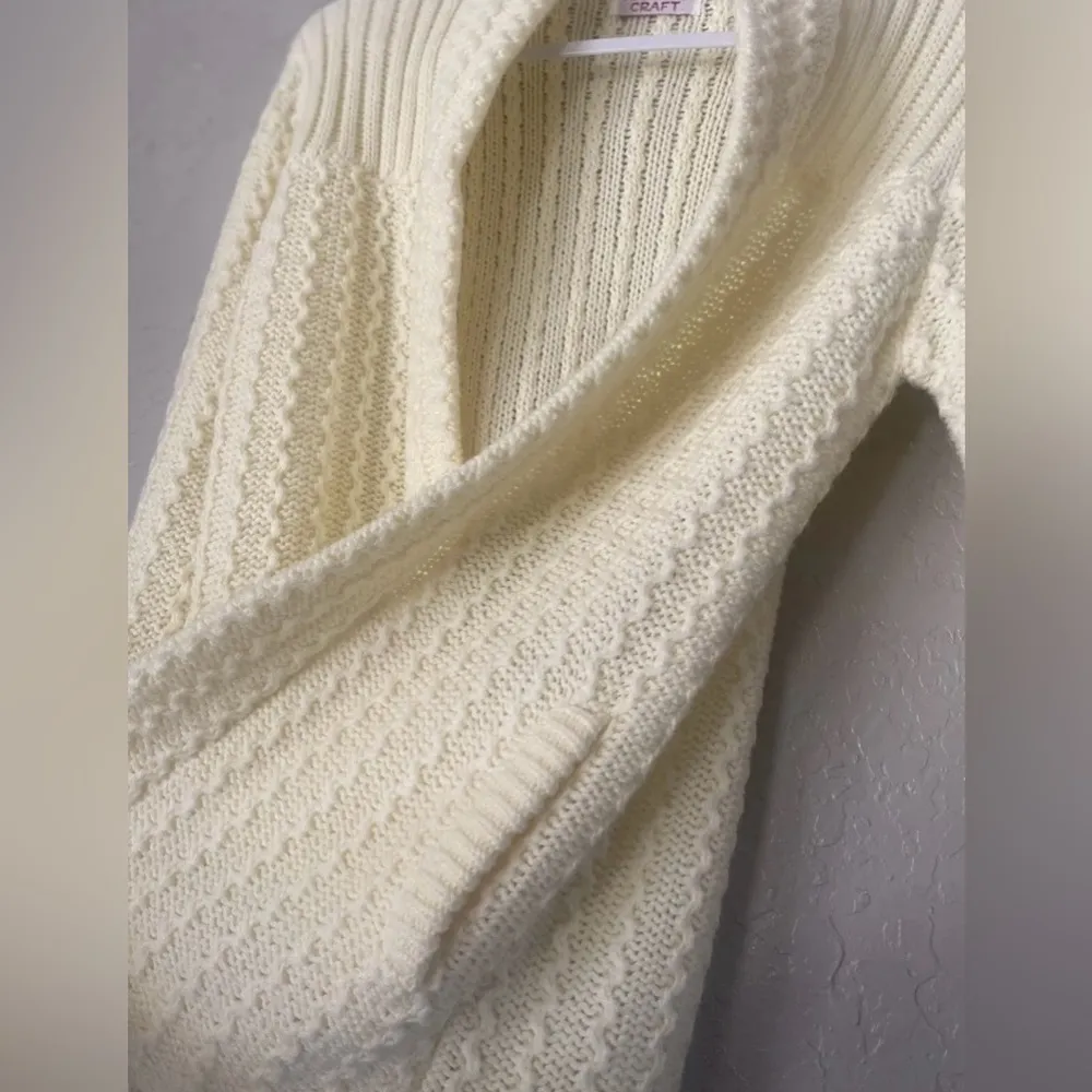 Vintage Country Craft Cardigan Sweater Women's Size Medium Beige 70’s 80’s GUC - Image 13