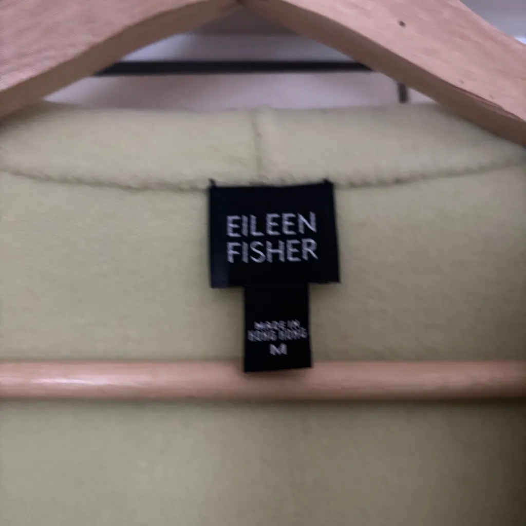 Eileen Fisher  Wool Cashmere Blend Light Open Front Jacket Size Medium - Image 3