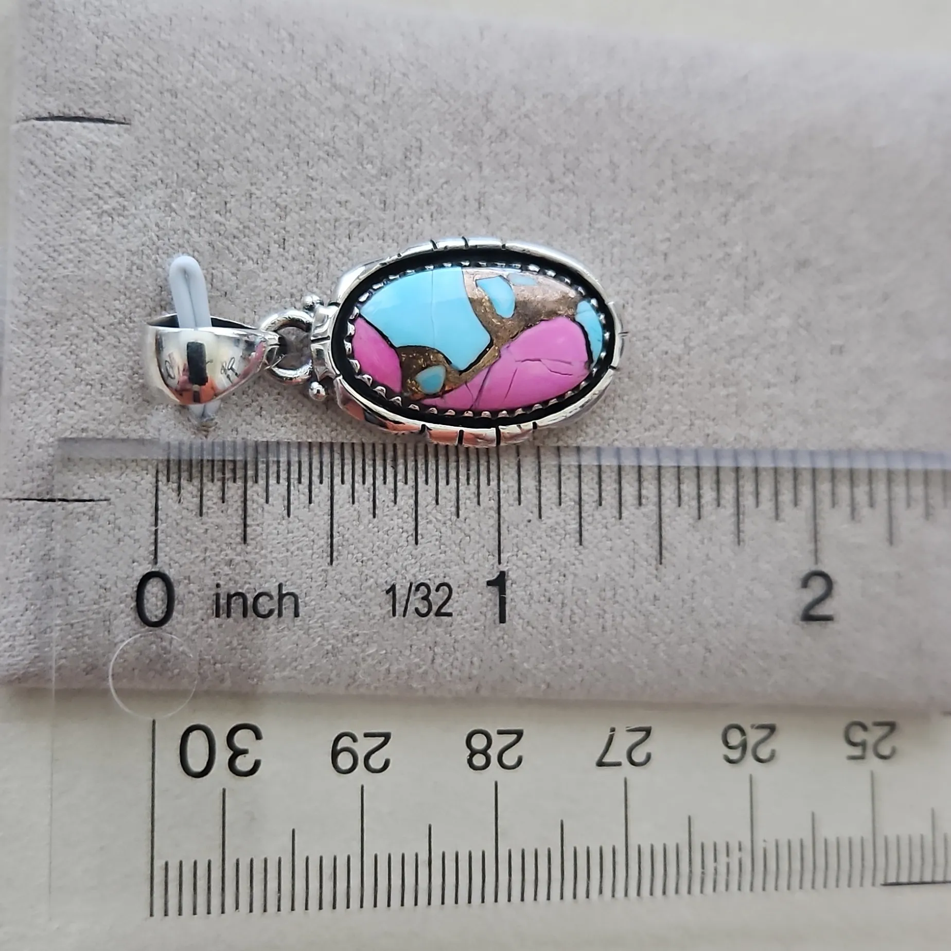 Cotton Candy Turquoise Pendant #2 - Image 3