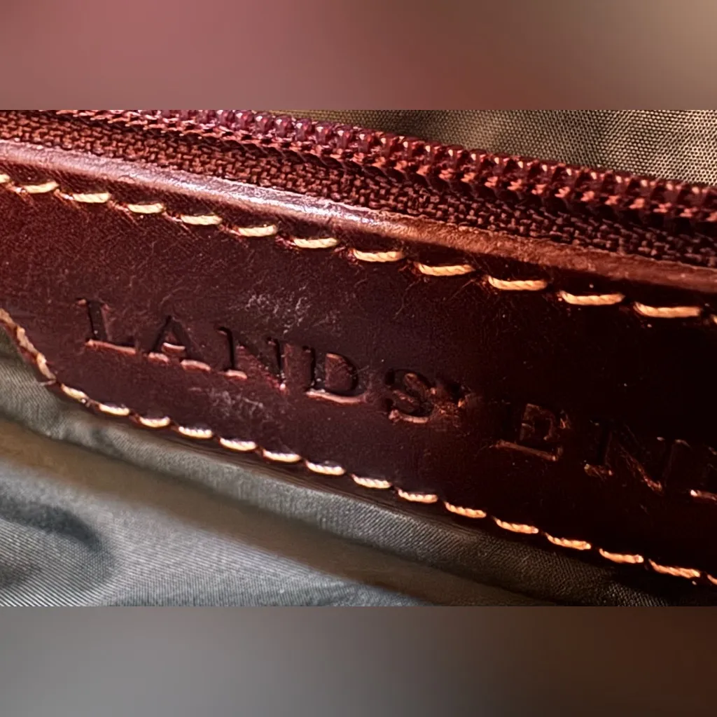 Lands End Quilted Crossbody Purse Blue - Image 5