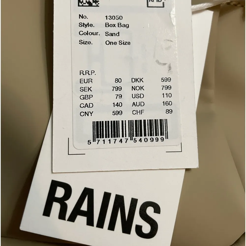 NWT Rains Box Bag Should Crossbody Bag Waterproof Sand Color - Image 10