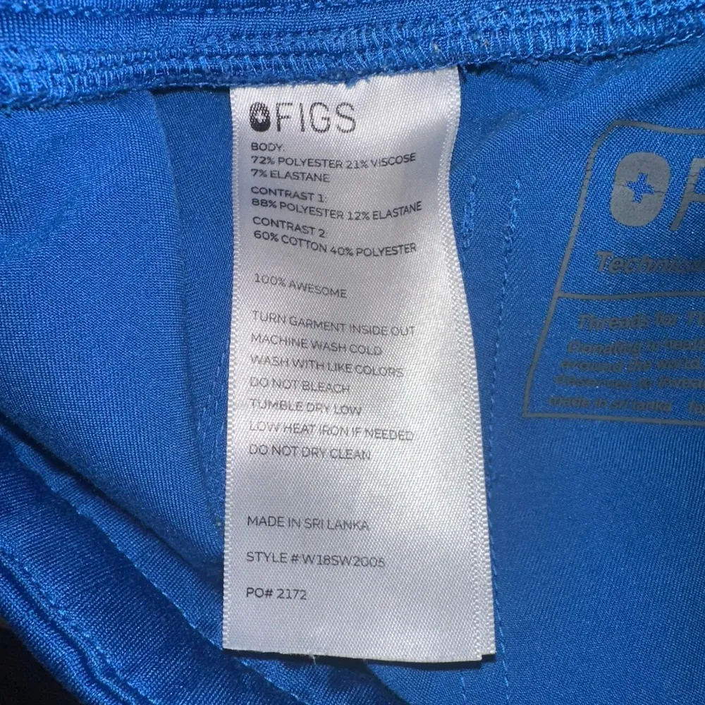 FIGS Zamora Technical Collection Scrub Pants Jogger Style Drawstring Blue Size S - Image 3