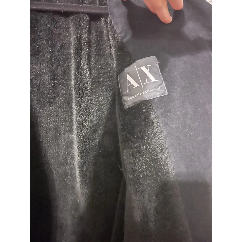 Armani Exchange Black Moto zipped women jacket pockets size M Elbow Patch Lined - Image 9