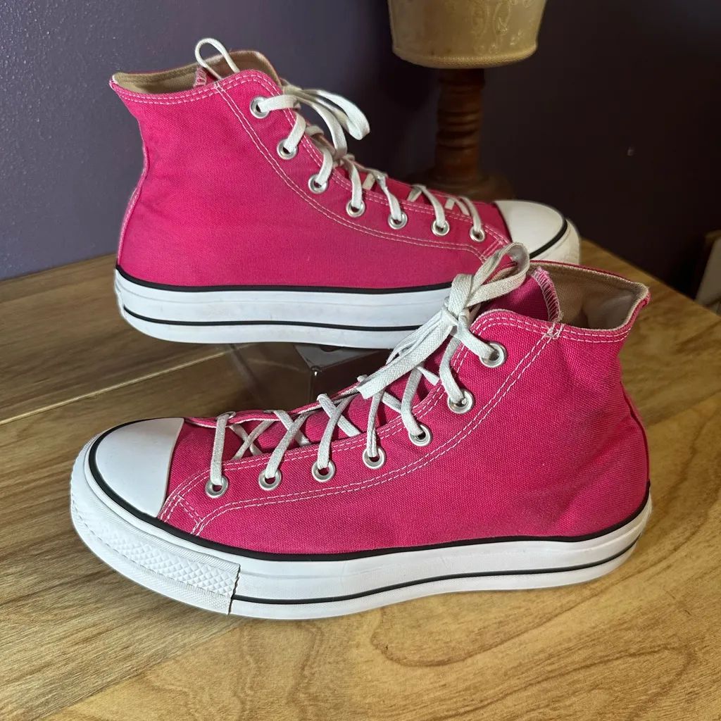 Converse Pink High-Top Sneakers - Image 2